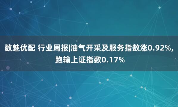 数魅优配 行业周报|油气开采及服务指数涨0.92%, 跑输上证指数0.17%